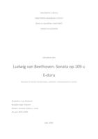 Ludwig van Beethoven, Sonata u E-duru, op.109