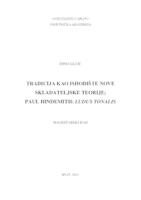 Tradicija kao ishodište nove skladateljske teorije; Paul Hindemith: Ludus tonalis