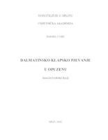 prikaz prve stranice dokumenta Dalmatinsko klapsko pjevanje u Opuzenu
