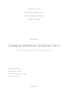 prikaz prve stranice dokumenta Ludvig van Beethoven: Sonata op. 2 br. 3 Formalno harmonijska, tehnička i interpretativna analiza  
